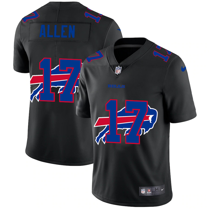 Men's Buffalo Bills Active Players Custom 2020 Black Shadow Logo Limited Stitched Jersey